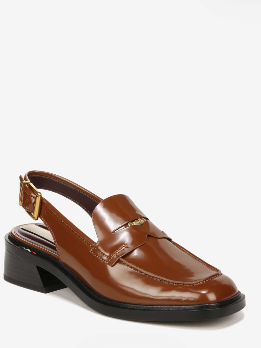 New Franco Sarto Brown Patent Giada Slingback Loafer Sz 10